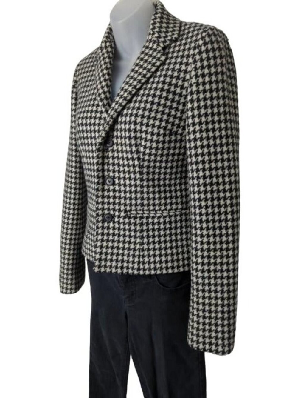 Ralph Lauren Houndstooth Wool Jacket XS & Black Jeans Modern Straight Ankle 2P - Picture 2 of 10